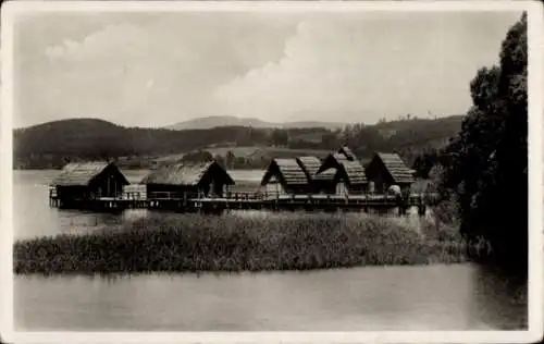 Ak Unteruhldingen Uhldingen Mühlhofen am Bodensee, Pfahlbauten