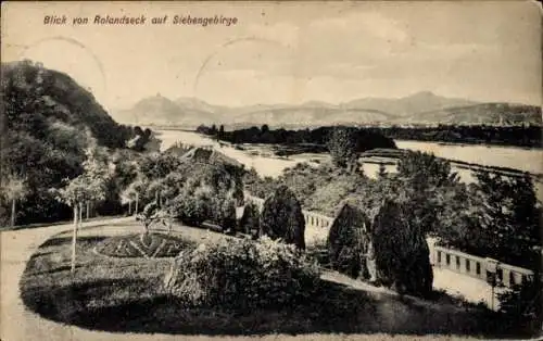 Ak Rolandseck Remagen am Rhein, Panorama, Blick auf Siebengebirge