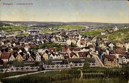 Ak Untertürkheim Stuttgart in Württemberg, Gesamtansicht
