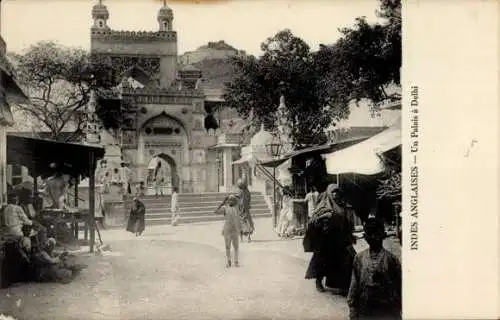 Ak Delhi Indien, Teilansicht vom Palast, Markt