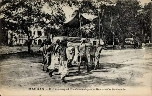 Ak Madras Indianer, Brahmanisches Begräbnis, Bramens Beerdigungen, Begräbnis