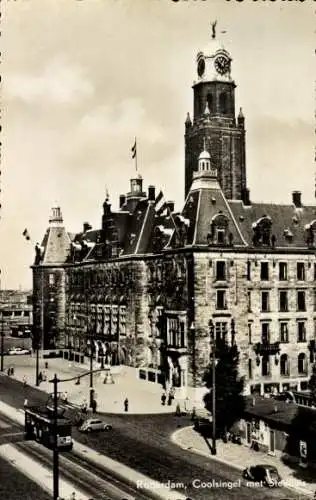 Ak Rotterdam Südholland Niederlande, Coolsingel mit Rathaus