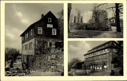 Ak Helmarshausen Bad Karlshafen Oberweser in Hessen, Zur Krukenburg, Sanatorium Haus Kleine