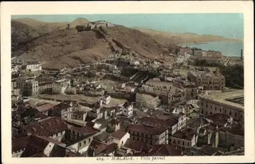 Ak Málaga Andalusien Spanien, Teilansicht