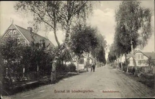 Ak Brackel Lüneburger Heide, Bahnhofstraße
