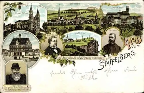 Litho Staffelstein, Staffelberg, Rathaus, Adam Riese