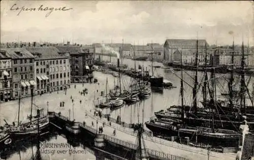 Ak Kopenhagen Dänemark, Udsigt over Havnen