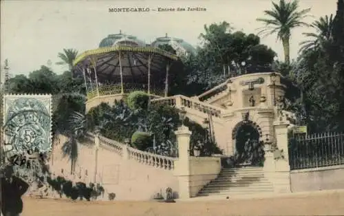 Ak Monte-Carlo Monaco, Eingang zu den Gärten