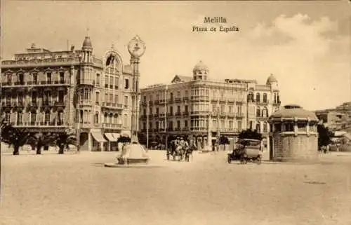 Ak Melilla Spanien, Plaza de España