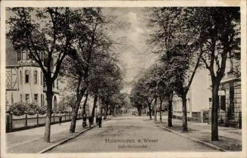 Ak Holzminden an der Weser, Bahnhofstraße