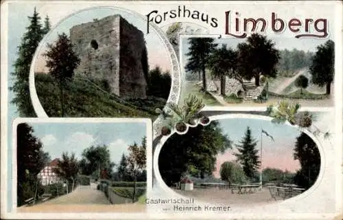 Ak Preußisch Oldendorf NRW, Forsthaus Limberg, Turm, Gastwirtschaft Heinrich Kremer