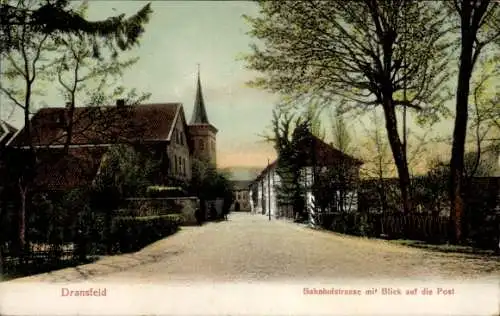 Ak Dransfeld in Niedersachsen, Bahnhofstraße, Post