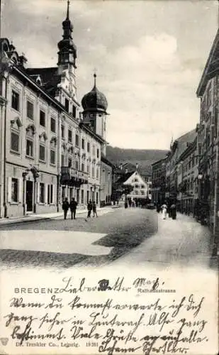 Ak Bregenz am Bodensee Vorarlberg, Rathausstraße