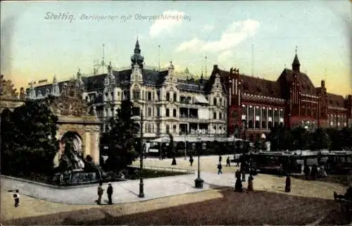 Ak Szczecin Stettin Pommern, Berliner Tor, Oberpostdirektion