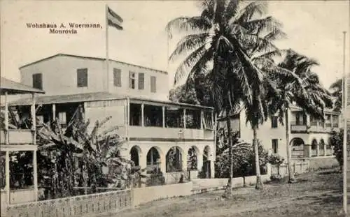 Ak Monrovia Liberia, Wohnhaus von A. Woermann