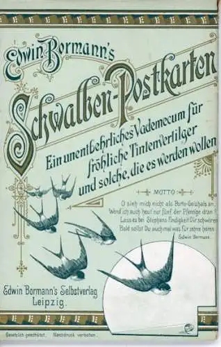 Set von 10 Ansichtskarten im Umschlag, Schwalben Postkarten, Edwin Bormann