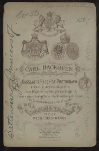 Cabinet Foto Prinzessin Viktoria von Battenberg