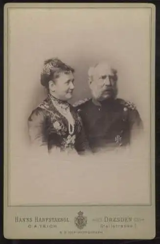 Cabinet Foto König Georg von Sachsen und Königin Carola