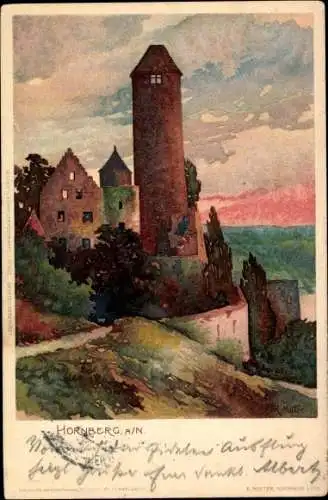 Künstler Litho Mutter K., Neckarzimmern, Burg Hornberg