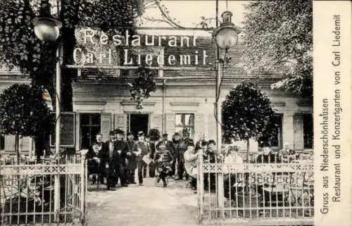 Ak Berlin Pankow Niederschönhausen, Restaurant Carl Liedemit, Konzertgarten