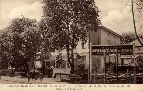 Ak Berlin Pankow Niederschönhausen Nordend, Pfeiffers Restaurant, Blankenfelder Straße 20
