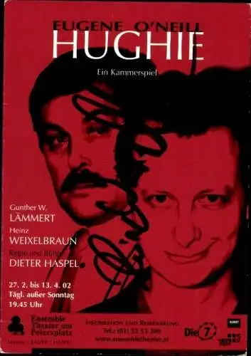 Ak Schauspieler Eugene O'Neill, Hughie, Kammerspiel