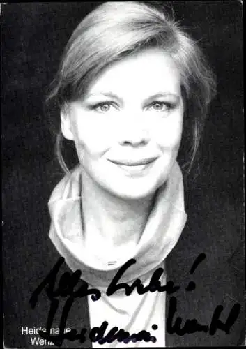 Ak Schauspielerin Heidemarie Wenzel, Portrait, Autogramm