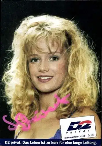 Ak Schauspielerin Sandy Schreinert, Autogramm, D2 Privat, Miss Sachsen und 3. Miss Germany 1996