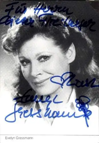 Ak Schauspielerin Evelyn Gressmann, Portrait, Autogramm