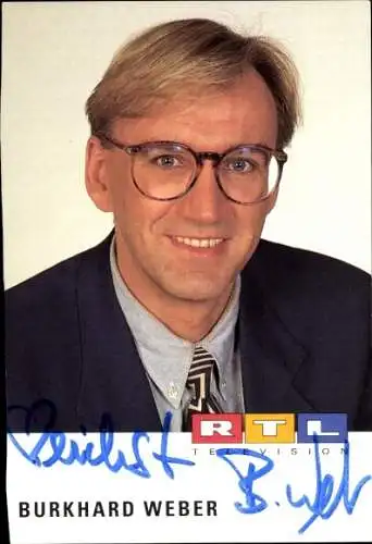 Ak Schauspieler Burkhard Weber, Portrait, Autogramm, RTL