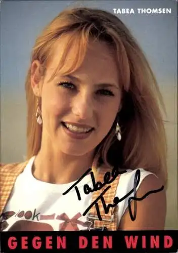 Ak Schauspielerin Tabea Thomsen, Portrait, Autogramm, ARD, Serie Gegen den Wind