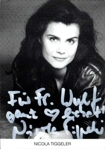 Ak Schauspielerin Nicola Tiggeler, Portrait, Autogramm