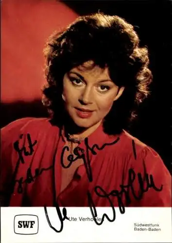 Ak Schauspielerin Ute Verhoolen, Portrait, Autogramm, SWF