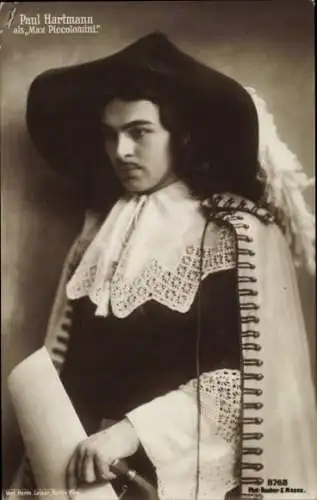 Ak Schauspieler Max Hartmann, Portrait als Max Piccolomini