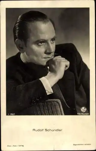 Ak Schauspieler Rudolf Schündler, Terra Film A 3702 1, Portrait