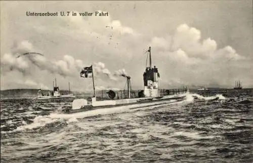 Ak Deutsches Kriegsschiff, U-Boot, U-7, Kaiserliche Marine