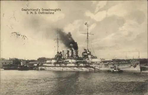 Ak Deutsches Kriegsschiff, S.M.S. Ostfriesland, Kaiserliche Marine