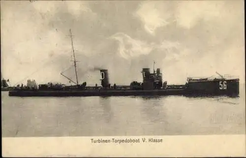 Ak Deutsches Kriegsschiff, Turbinen-Torpedoboot V. Klasse, Kaiserliche Marine