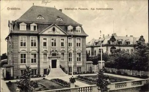 Ak Grudziądz Graudenz Westpreußen, Städtisches Museum, Kgl. Kommandantur