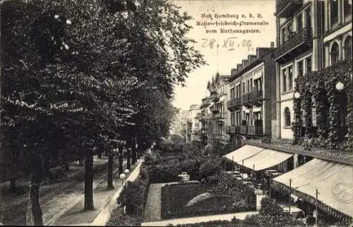 Ak Bad Homburg vor der Höhe Hessen, Kaiser-Friedrich-Promenade, Kurhausgarten