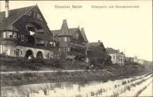 Ak Ostseebad Bansin Heringsdorf auf Usedom, Villen, Strandpromenade