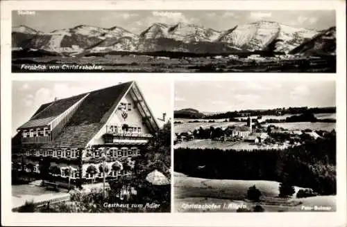 Ak Christazhofen Argenbühl im Allgäu, Gesamtansicht, Gasthaus zum Adler