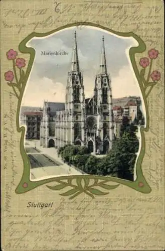 Passepartout Ak Stuttgart in Württemberg, Marienkirche