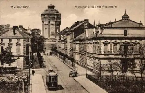 Ak Mönchengladbach am Niederrhein, Viersener Straße, Wasserturm