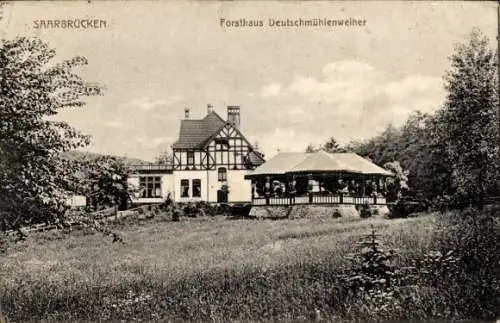 Ak Saarbrücken im Saarland, Forsthaus Deutschmühlenweiher
