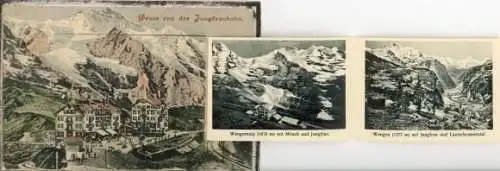 Leporello Ak Wengen Kanton Bern, Panorama, Jungfrau, Jungfraubahn, Wengernalp, Mönch