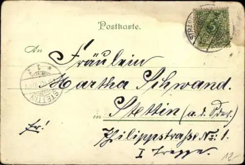 Judaika Litho Straßburg Elsass Bas Rhin, Neue Synagoge, Kleberplatz, Kleber-Denkmal