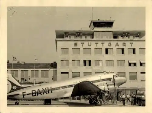 Foto Ak Leinfelden Echterdingen auf den Fildern, Flughafen Stuttgart, Flugzeug Air France, F-BAXH