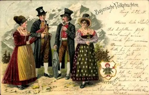 Litho Bayrische Volkstrachten, Münchener Kindl