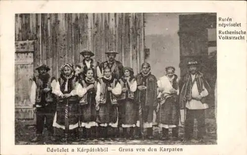 Ak Karpaten, Menschen in Ruthenischer Volkstracht